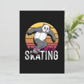Lasse Go Skaten Panda Inline Skater Rollerblading Einladung (Stehend Vorderseite)