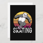 Lasse Go Skaten Panda Inline Skater Rollerblading Einladung (Vorne/Hinten)