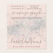 Lässe Haare silber Glitzer Pastell Auge Nachsorge Visitenkarten (Außenseite Aufgefaltet)