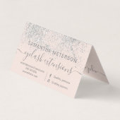 Lässe Haare silber Glitzer Pastell Auge Nachsorge Visitenkarten (Rückseite)