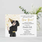 Lasse im Neujahr Glitzer einen Drink zum Ring trin Einladung (Stehend Vorderseite)