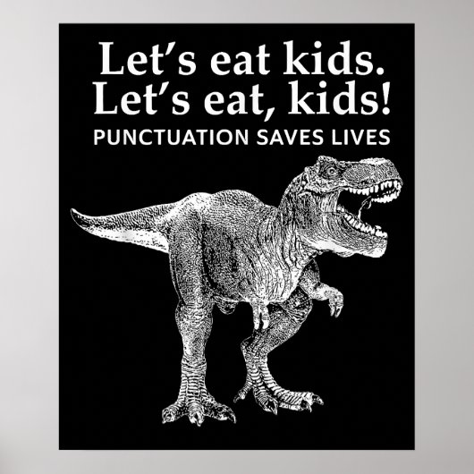 Lasse Kids Punctuation Rette Leben Dinosaurier Poster (Vorne)