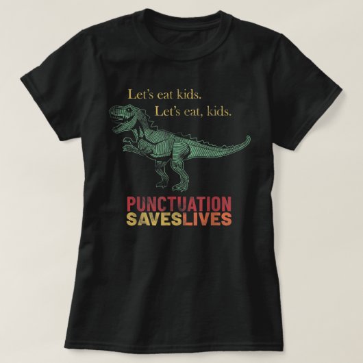 Lasse Kids Punctuation Rette Lives Grammar Funn T-Shirt (Design vorne)