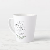 lasse Liebe wachsen" Kalligrafie rustikale Vegetat Milchtasse (Linke Ecke)