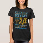 Lasse Lit Menorah jüdisch Ugly Hanukkah Sweate T-Shirt<br><div class="desc">Lasse Lit Menorah jüdisch Ugly Hanukkah Sweater</div>