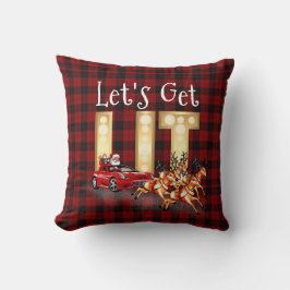 Lasse LIT Santa Drives ein Sportwagen Buffalo Red Kissen