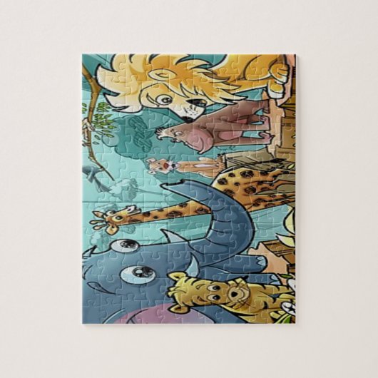 Lasse mit Geschenkboxen ins Zoo-Puzzle gehen Puzzle (Vertikal)