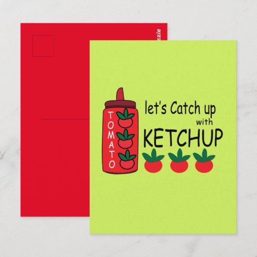 Lasse mit Ketchup aufholen Postkarte (Vorne/Hinten)