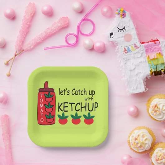 Lasse mit Ketchup-Party aufholen Pappteller (Party)