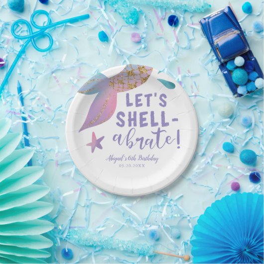 Lasse Muschel abreate Magical Mermaid Birthday Par Pappteller (Party)