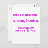 Lasse Oma Commas Rette Lives essen Postkarte (Vorne/Hinten)