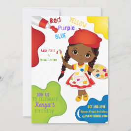 Lasse Paint Birthday Einladung für Mädchen