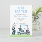 Lasse Par-T-Shirt Golf Thema Geburtstag Einladung (Stehend Vorderseite)
