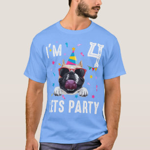Lasse Party 4. Geburtstag mit Bulldogge T-Shirt
