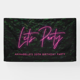 Lasse Party Blattwerk Wand neon pink funky Geburts Banner