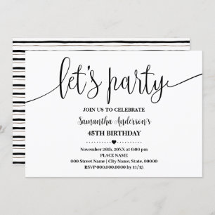 Lasse Party Minimalistisch jedes Alter Geburtstag Einladung