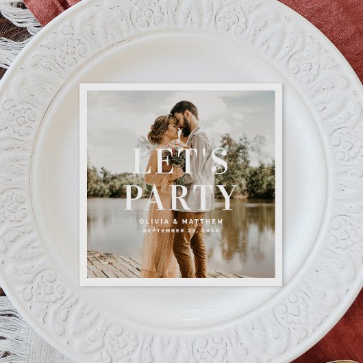 Lasse Party. Moderne minimalistische Typografie-Ho Serviette