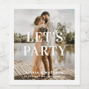 Lasse Party. Moderne minimalistische Typografie-Ho Weinetikett