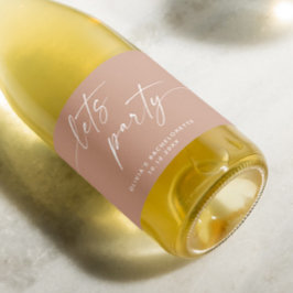 Lasse Party. Modernes Drehbuch-Bachelorette in Pel Schaumweinetikett