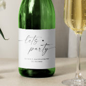 Lasse Party. Modernes, einfaches Skript-Bacheloret Schaumweinetikett