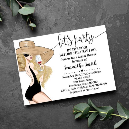 Lasse Party nach Pool, bevor ich Brautparty mache Einladung