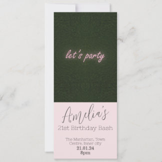 lasse Party Neon Pink Einladung