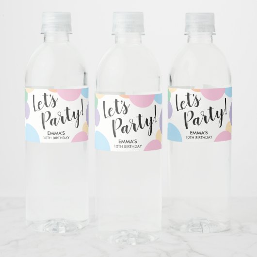 Lasse Party Rainbow Confetti Wasser Flasche Etiket Wasserflaschenetikett (Flaschen)