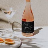 Lasse Party. Schwarz-Schrift-Bachelorette Schaumweinetikett