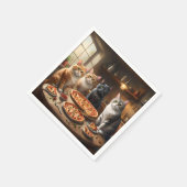 Lasse Party seine Cat Pizza Night, Serviette (Ecke)