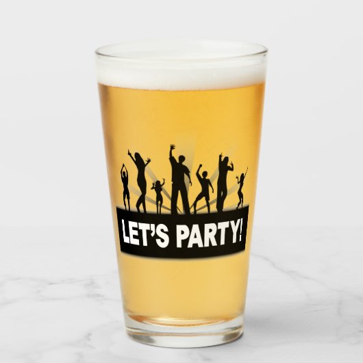 Lasse Party! Trinkglas Glas (Vorne (Gefüllt))