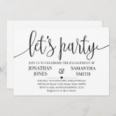 Lasse Party Verlobung Dusche Minimalistisch Hochze Einladung (Vorne/Hinten)