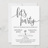 Lasse Party-Verlobungsparty Minimalistisch Hochzei Einladung (Vorderseite)