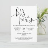 Lasse Party-Verlobungsparty Minimalistisch Hochzei Einladung (Stehend Vorderseite)