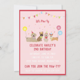 Lasse Pawty Birthday Party Hunde Einladung