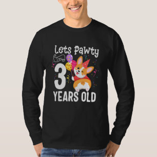 Lasse Pawty I m 3 Years Old Corgi Dog 3. Geburtsta T-Shirt