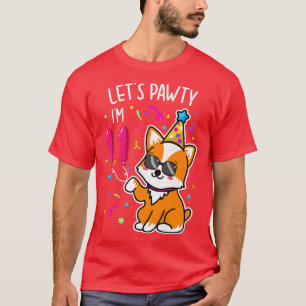Lasse Pawty Im 11. Geburtstag Corgi 11 Jahre alt B T-Shirt