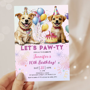 Lasse Pawty Puppy Party Girl 10. Geburtstag Einladung