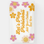 Lasse Pickleball Mod Retro Blume Benutzerdefiniert Banner (Vertikal)