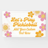 Lasse Pickleball Mod Retro Blume Benutzerdefiniert Banner (Horizontal)