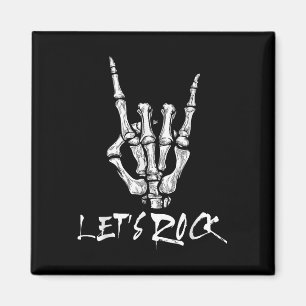 Lasse Rock Band Rock and Roll Skeleton Hand Sign R Magnet