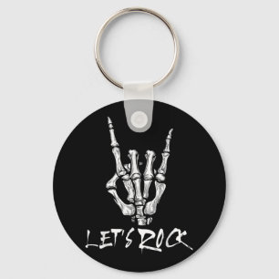 Lasse Rock Band Rock and Roll Skeleton Hand Sign R Schlüsselanhänger