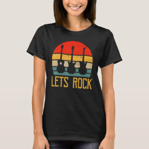 Lasse Rock Guitar Player Gitarrist Retro Sunset Mu T-Shirt