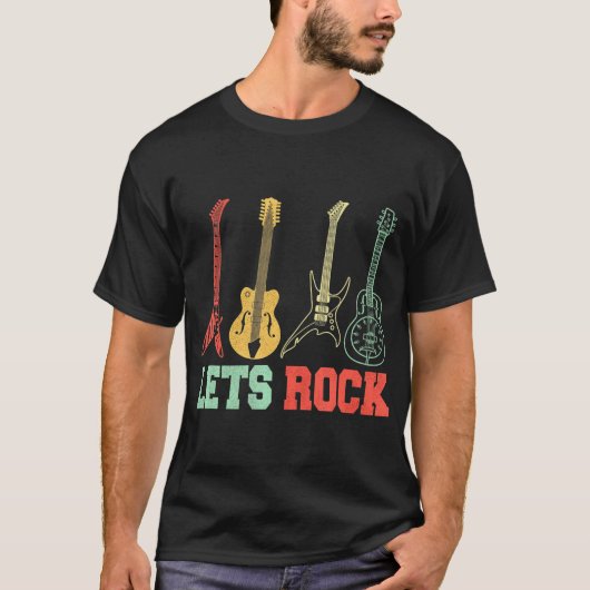 Lasse Rock Rock'n'Roll Guitar Retro T-Shirt (Vorderseite)