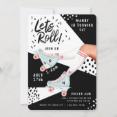 Lasse Roll Fun Retro Rollerskating Vibe Einladung (Vorderseite)