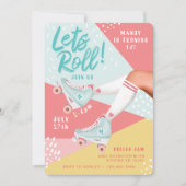 Lasse Roll Fun Retro Rollerskating Vibe Einladung (Vorderseite)