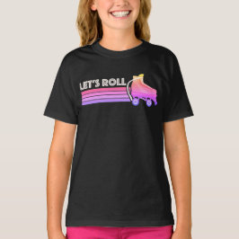 Lasse Roll Roller Skaten Retro Neon Pink Streifen T-Shirt