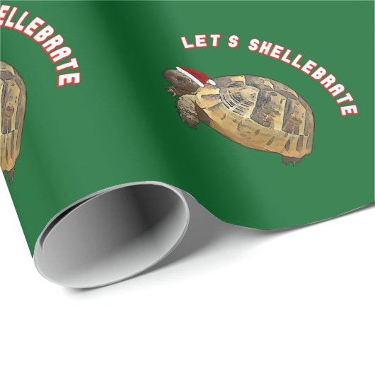 Lasse Shellebrate Christmas Tortoise Wear Santa Geschenkpapier (Rolleneckpunkt)