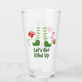 Lasse sich das humorvolle Party der Weihnachtserwa Glas