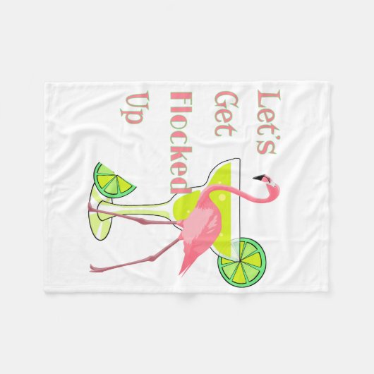 Lasse sich Flamingo einfrieren Fleecedecke (Vorderseite (Horizontal))