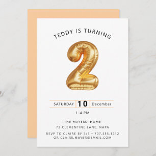 Lasse sie fliegen! Balloon Themed 2. Birthday Par Einladung